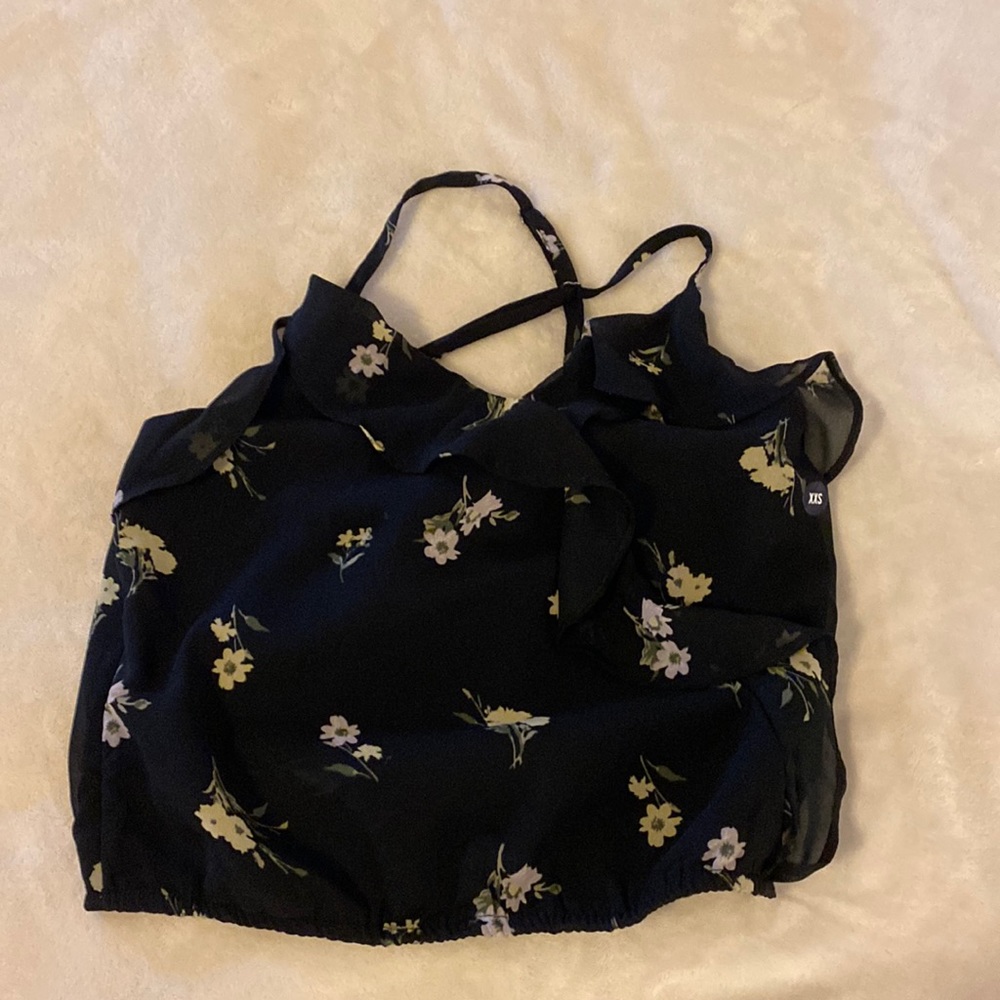 Hollister cross back floral tank